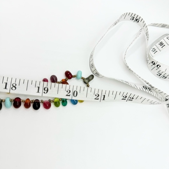 Long Glass Bead Strand Multi Color Wrap Necklace Layering Boho Style - Picture 7 of 7